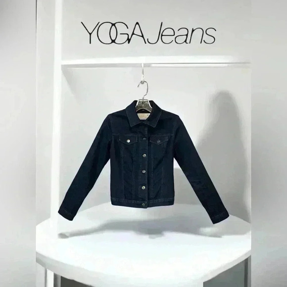 NWOT Second Yoga Jeans, Classic Fitted Denim Jacket, XS, Dark Indigo blue 🍃 - Picture 2 of 8